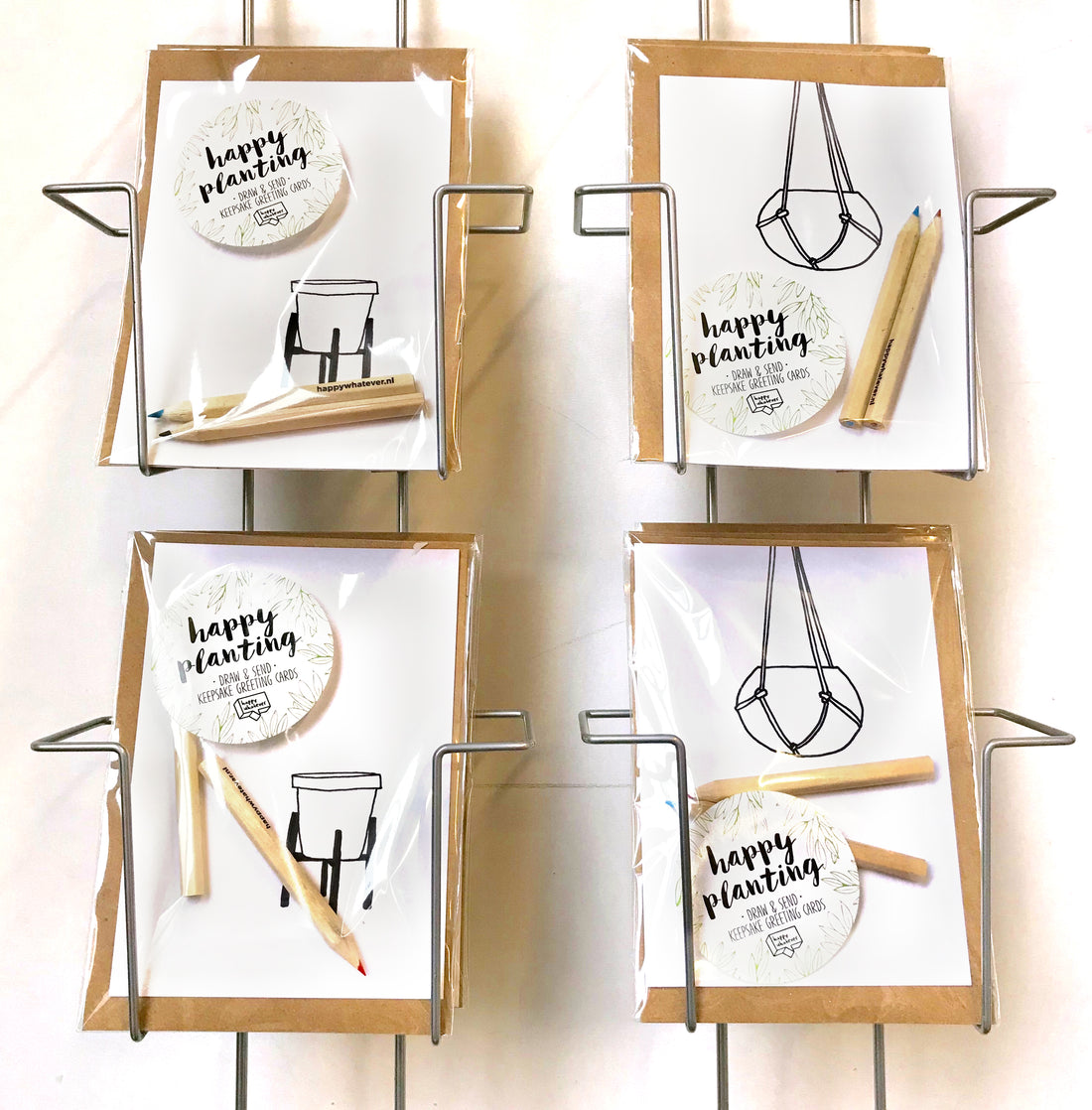 SET van 4 Happy Planting: 2x Pottery + 2x Hangout