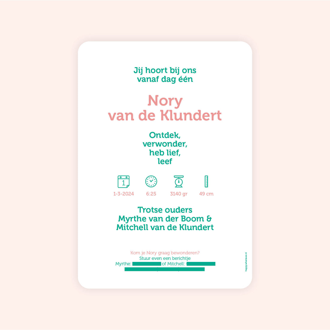 Geboortekaartje bestaand landschap