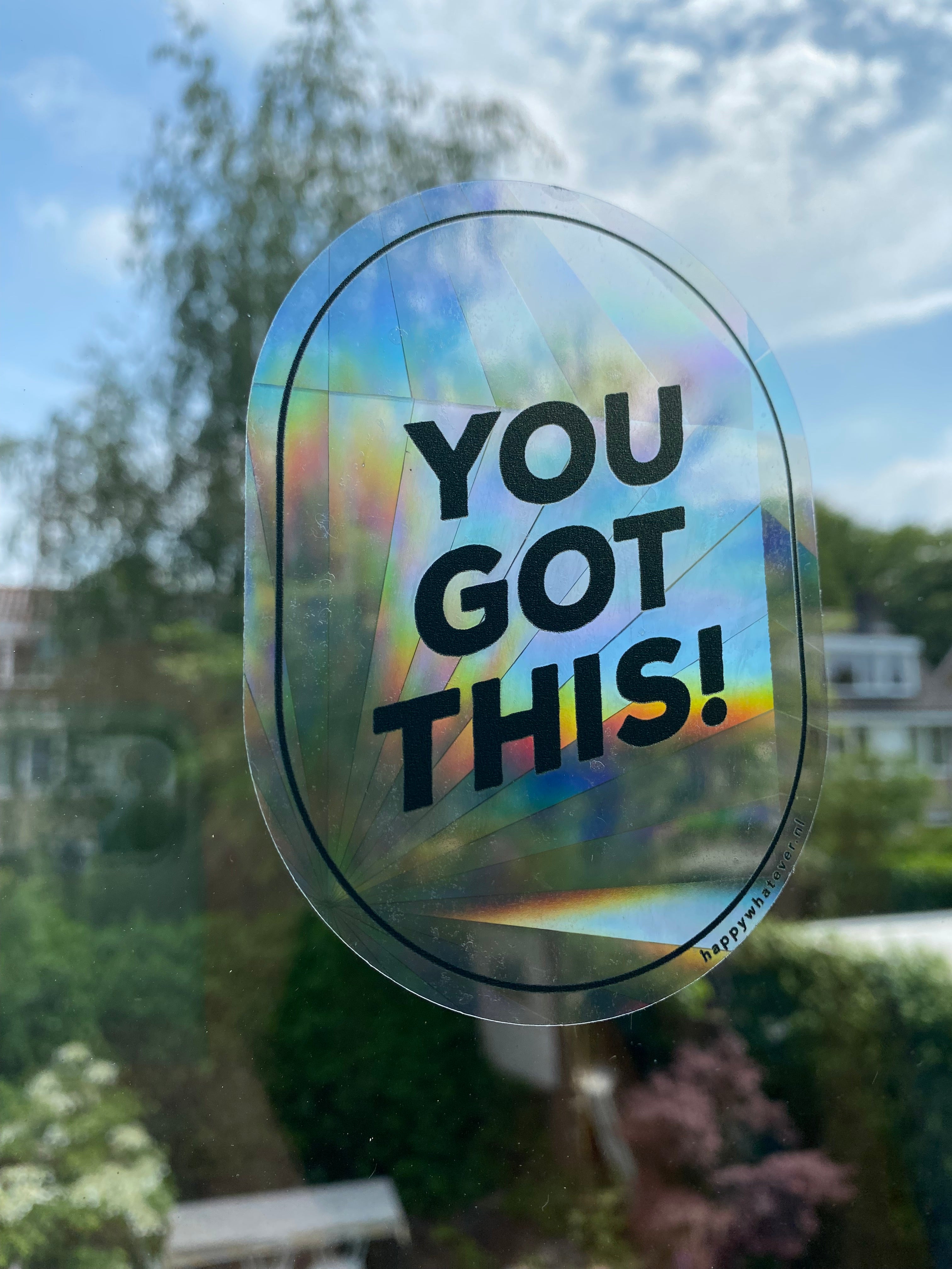 Regenboogmaker raamsticker You Got This! A6