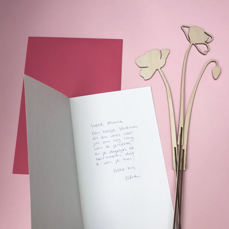 Happy Flowers - Houten Klaproos groot