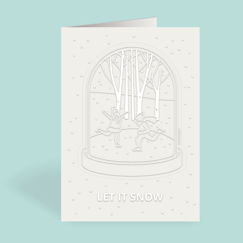 Winter Skaters, Card + Window Sticker
