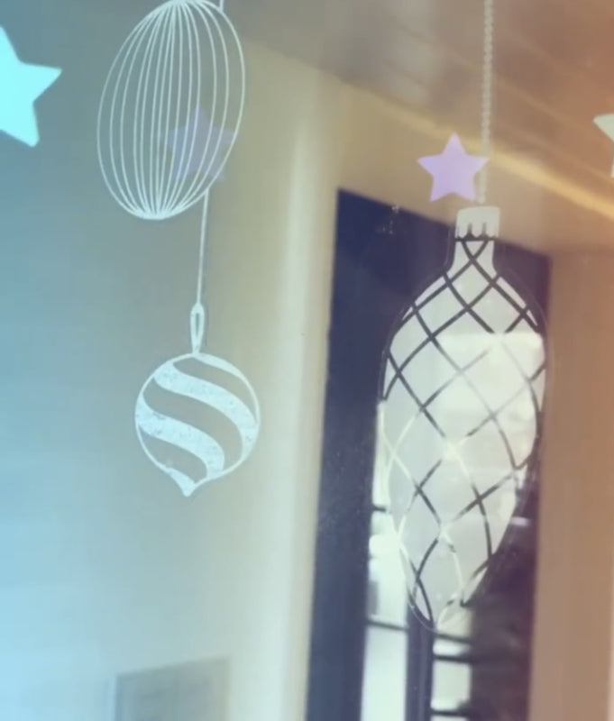 Winter Klassieke ballen, Kaart + Raamstickers