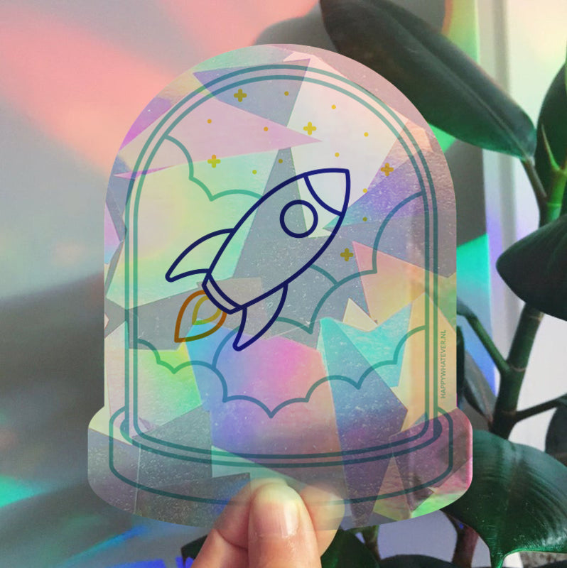 Regenboogmaker raamsticker Rocket A5