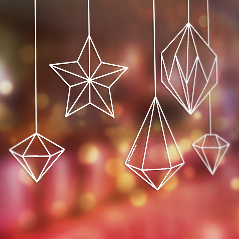 Winter Moderne ballen, Kaart + Raamstickers