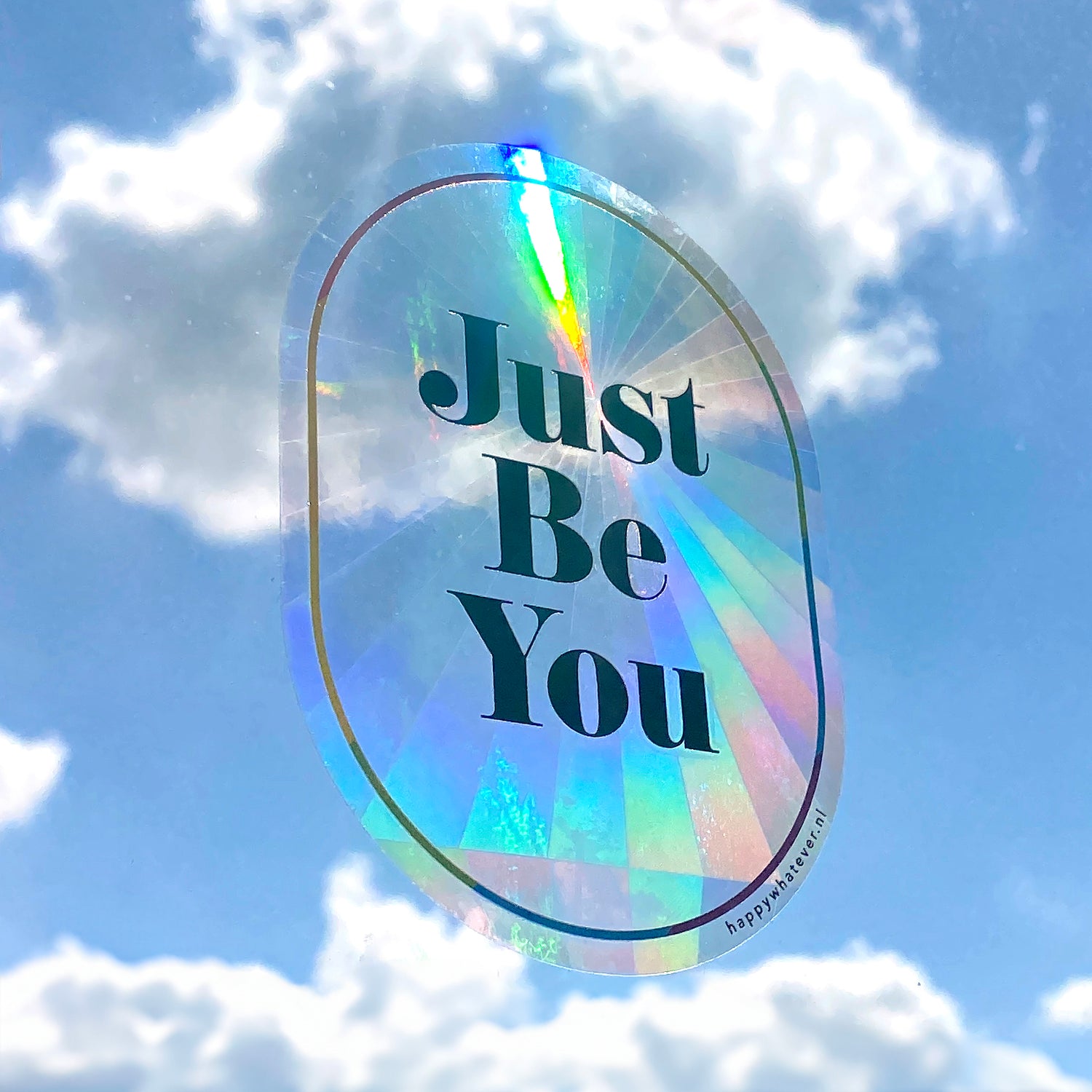 Regenboogmaker raamsticker Just Be You 1