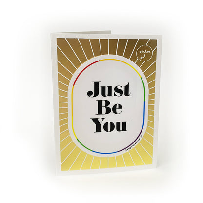 Regenboogmaker raamsticker Just Be You GOUD