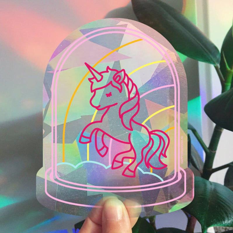 Regenboogmaker raamsticker Unicorn A5