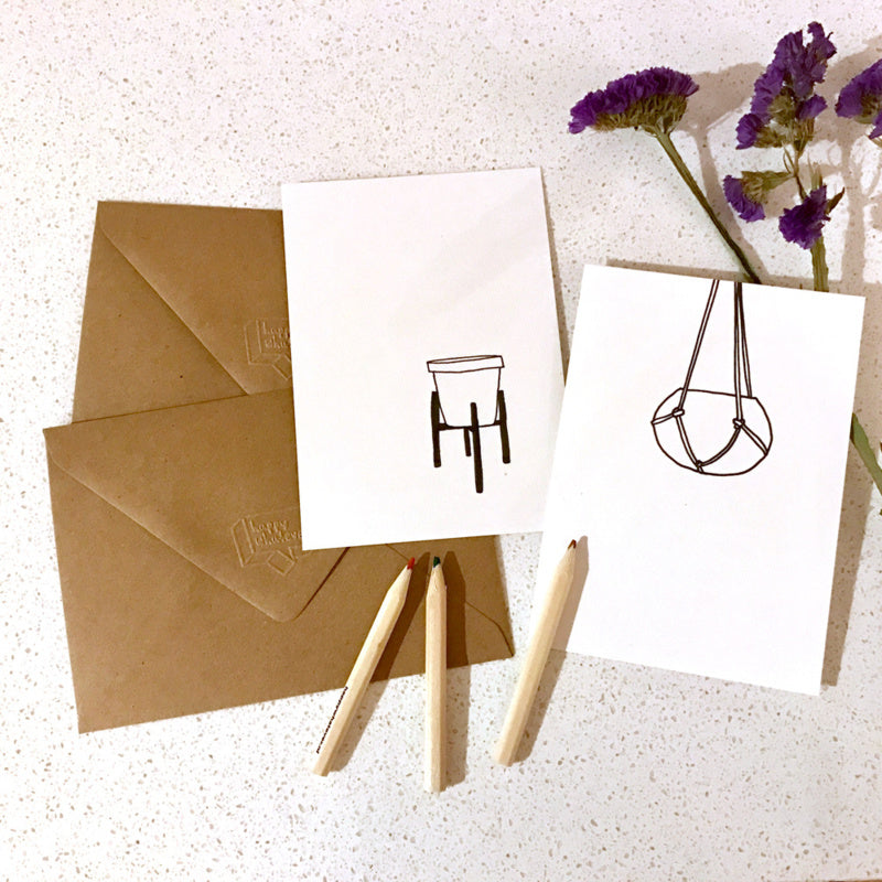 SET van 4 Happy Planting: 2x Pottery + 2x Hangout