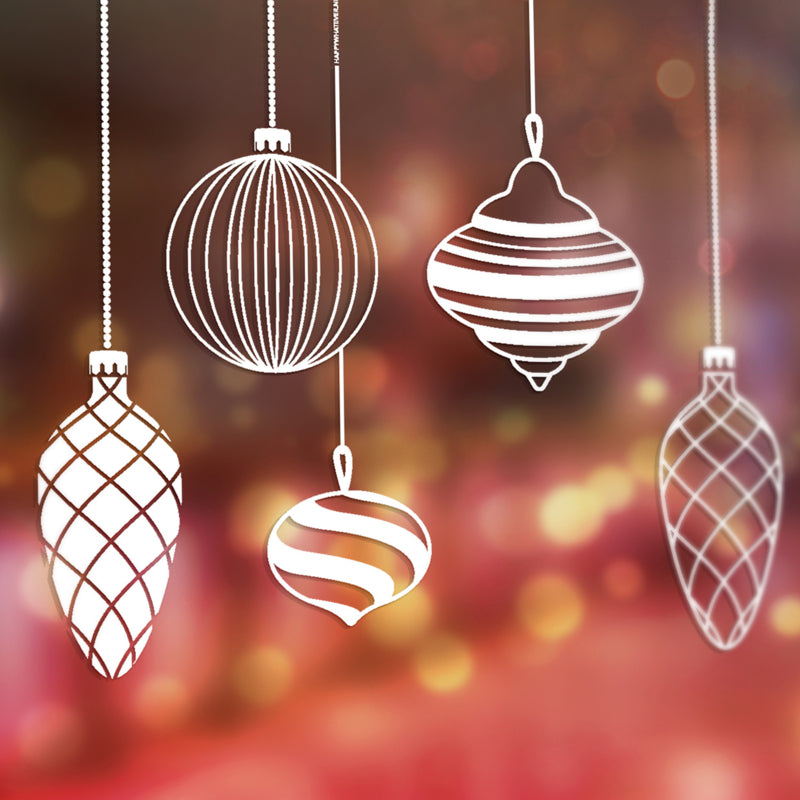 Winter Klassieke ballen, Kaart + Raamstickers